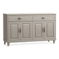 Sideboard Kommode 160 x 40 x 80 cm MDF Holzoptik Grau Beige rechteckig mit 2 Schubladen und 4 Türen