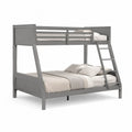 Etagenbett 206 x 146 x 160 cm Holzwerkstoff MDF Grau mit Leiter und zwei Liegeflächen 140 x 200 cm und 90 x 200 cm
